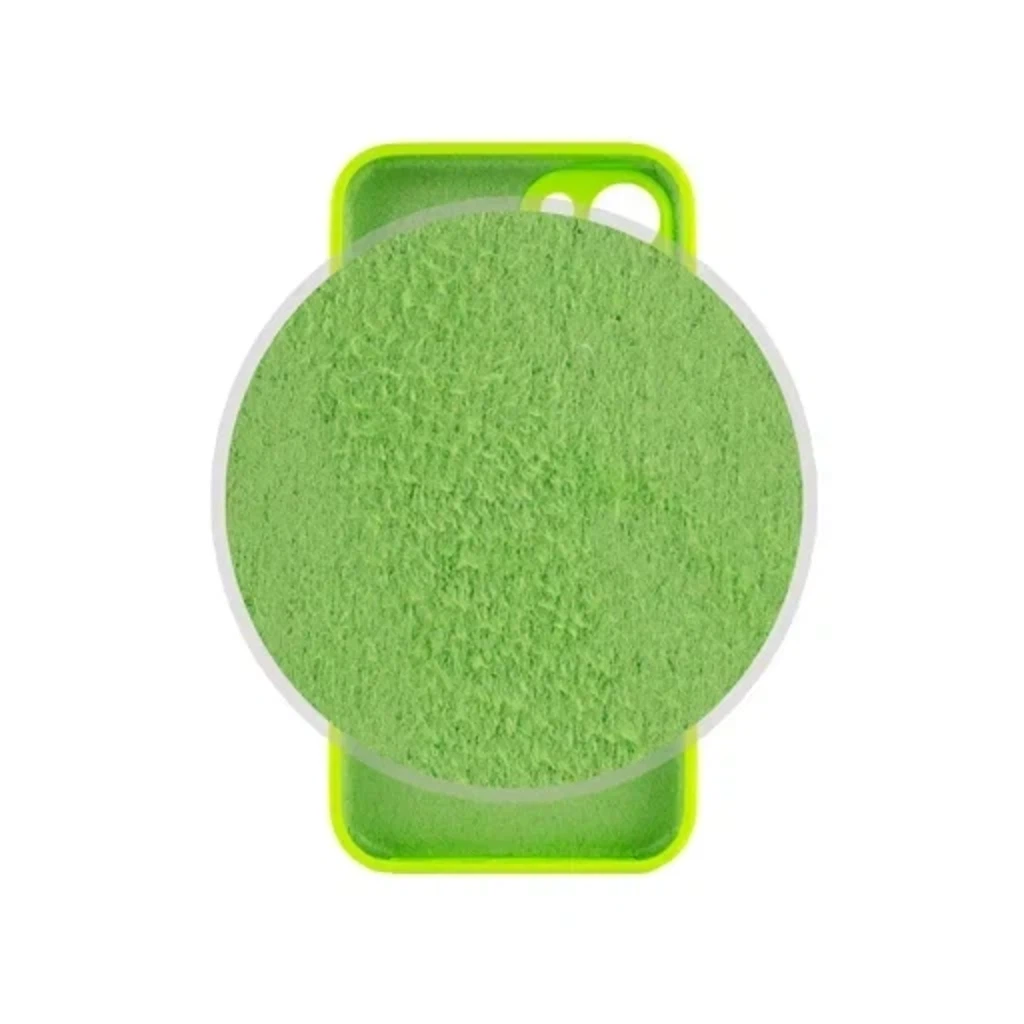 Чехол Silicone Case с закрытым низом и защитой камеры для Iphone 12 (Квадратные грани)